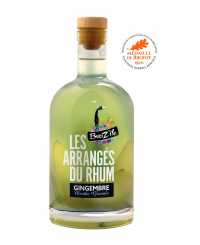 bouteille 70cl rhum arrangé Les Arrangés du Rhum Gingembre Menthe Glaciale BreiZ'île rhum arrangé Les Arrangés du Rhum Gingembre Menthe Glaciale BreiZ'île bouteille 70cl